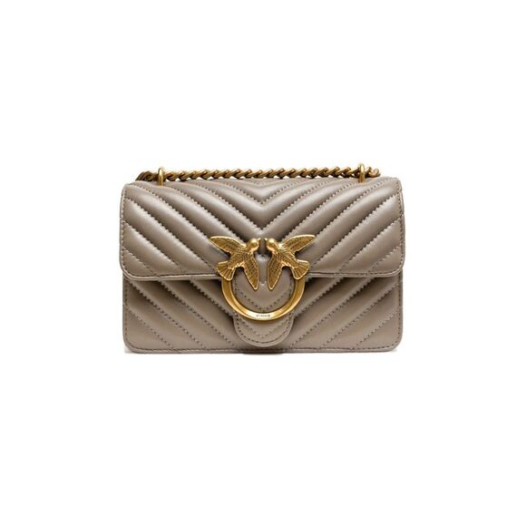 PINKO Grey Mini Love Bag One Women's Chevron - Picture 1 of 4
